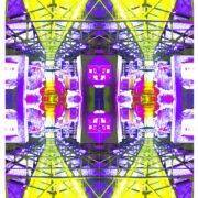 Manufakturen-Blog-PopArt-Projekt: Ofenhalle VI, gelb / lila (Foto: Wigmar Bressel) aus der Serie 'Spiegelungen' - Collage, basierend auf einem Foto in der Alten Ofenhalle der Königlichen Porzellanmanufaktur (KPM) in der Berliner Wegelystraße 1; heute einer der Flagshipstores des Unternehmens.