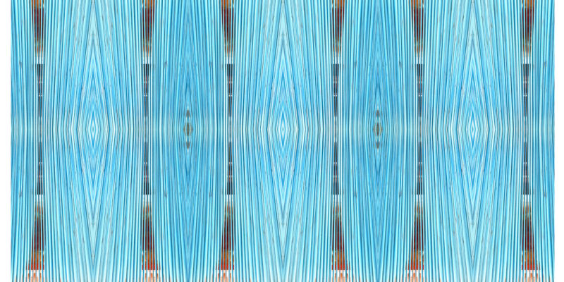 Manufakturen-Blog-PopArt-Projekt: Webstuhl XIV, blau / braun (Foto: Wigmar Bressel) aus der Serie 'Spiegelungen' - Collage, basierend auf einem Foto an einer der Damastwebmaschinen im Produktionssaal in der Leinenweberei Hoffmann im oberlausitzischen Neukirch