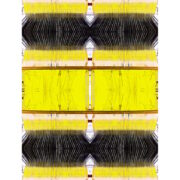 Manufakturen-Blog-PopArt-Projekt: Webstuhl XIII, gelb / anthrazit (Foto: Wigmar Bressel) aus der Serie 'Spiegelungen' und nocheinmal "auf Links gedreht" - Collage, basierend auf einem Foto im Websaal der Leinenweberei Seegers & Sohn in Steinhude am Steinhuder Meer
