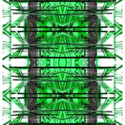 Manufakturen-Blog-PopArt-Projekt: Webstuhl IX, grün / anthrazit (Foto: Wigmar Bressel) aus der Serie 'Spiegelungen' - Collage, basierend auf einem Foto am Webstuhl im Atelier der Webmeisterin Maike Weyrich in Hamburg-Bergedorf