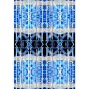 Manufakturen-Blog-PopArt-Projekt: Webstuhl XV, hellblau / schwarz (Foto: Wigmar Bressel) aus der Serie 'Spiegelungen' - Collage, basierend auf einem Foto am Webstuhl im Atelier der Webmeisterin Maike Weyrich in Hamburg-Bergedorf