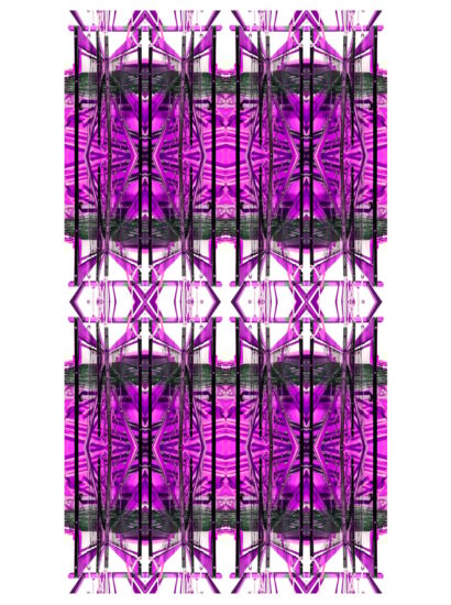 Manufakturen-Blog-PopArt-Projekt: Webstuhl XII, violett / anthrazit (Foto: Wigmar Bressel) aus der Serie 'Spiegelungen' - Collage, basierend auf einem Foto am Webstuhl im Atelier der Webmeisterin Maike Weyrich in Hamburg-Bergedorf
