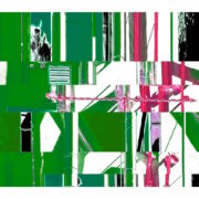 Manufakturen-Blog-PopArt-Projekt: Die Porzellanmanufaktur Fürstenberg VI (fragmentiert), grün (Foto: Wigmar Bressel) - Collage, basierend auf einem Foto des heutigen Produktionsgebäudes am Schloss