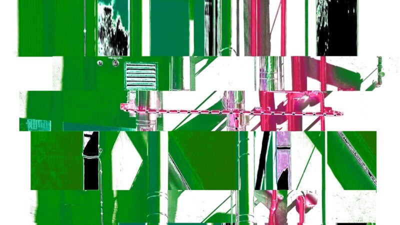 Manufakturen-Blog-PopArt-Projekt: Die Porzellanmanufaktur Fürstenberg VI (fragmentiert), grün (Foto: Wigmar Bressel) - Collage, basierend auf einem Foto des heutigen Produktionsgebäudes am Schloss