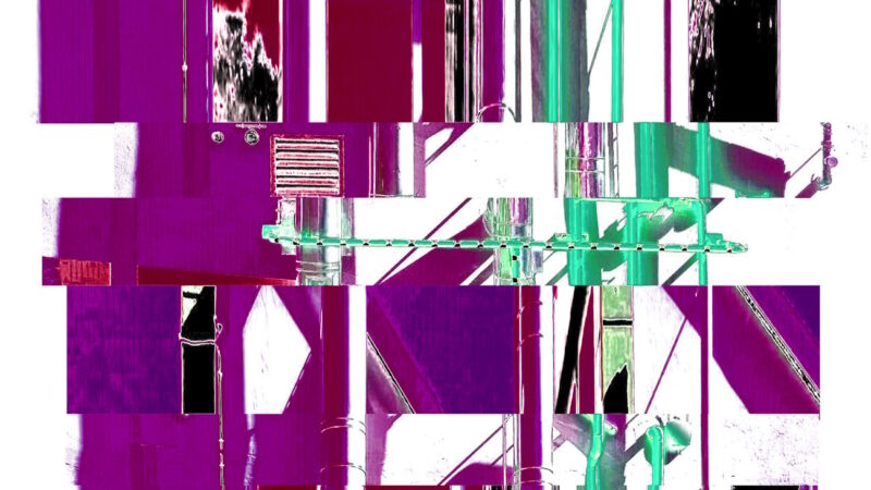 Manufakturen-Blog-PopArt-Projekt: Die Porzellanmanufaktur Fürstenberg VI (fragmentiert), violett (Foto: Wigmar Bressel) - Collage, basierend auf einem Foto des heutigen Produktionsgebäudes am Schloss